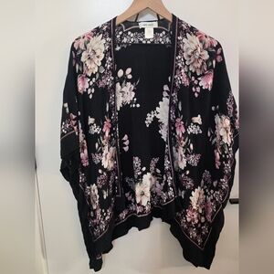 Nine West Black Floral Cover Up